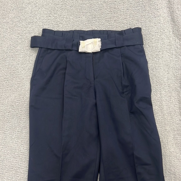 Vera Moda - cigarette belted navy blue pant - Picture 2 of 4